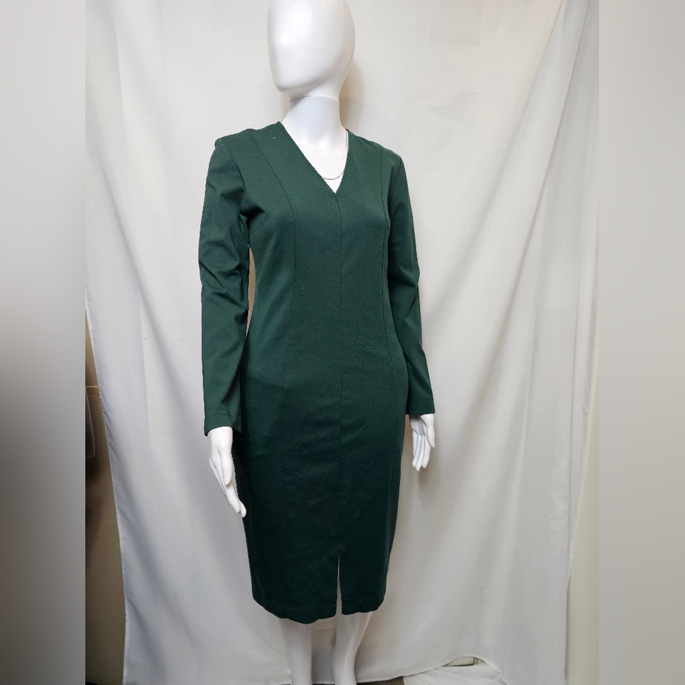 💚 Nora Gardner Sheath Dress in Forest Green – Size 8 | Made in NYC